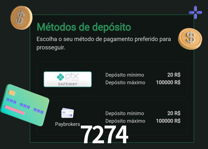 O cassino 7274 oferece uma grande variedade de métodos de pagamento